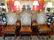 6 FRENCH STYLE DINING CHAIRS. LEATHER SEATS, NAILHEAD - 2