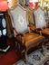 6 FRENCH STYLE DINING CHAIRS. LEATHER SEATS, NAILHEAD - 3