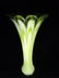 TALL MURANO STYLE ART GLASS VASE, GREEN, WHITE & CLEAR, - 2