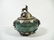 CHINESE INCENSE BURNER, CARVED HARDSTONE WITH SILVER - 3