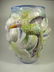 HAND PAINTED CERAMIC VASE, HUMMINGBIRD DESIGN WITH