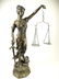 LADY JUSTICE BRONZE FINISH SCULPTURE, APPROX 14.5"H
