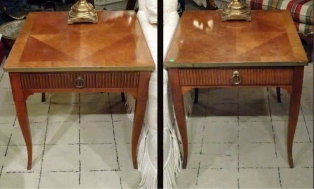 PAIR BAKER FURNITURE SIDE TABLES, SINGLE DRAWERS, (1 of 7)