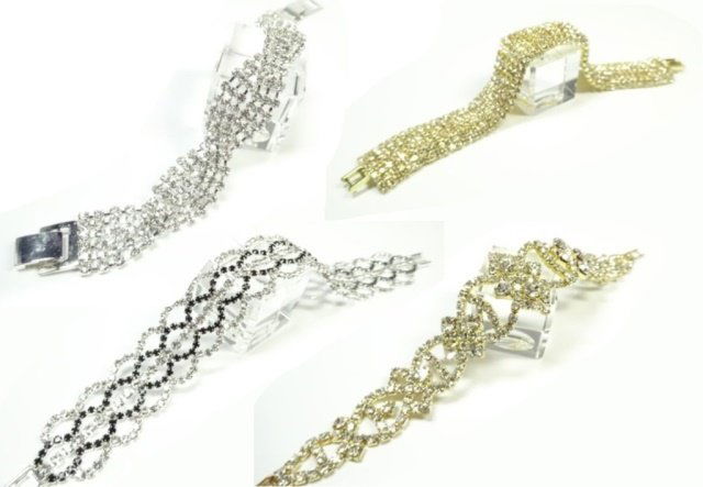 4 PC COSTUME JEWELRY BRACELETS, INCLUDES FILIGREE (1 of 9)