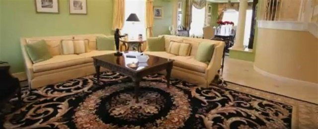 LARGE WOOL RUG, GOLD AND BLACK FROM ROBB & STUCKY, GOLD (1 of 4)