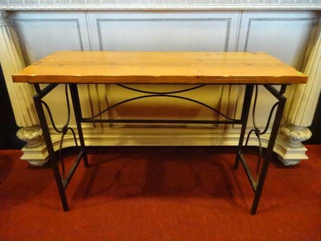 FOLDING WOOD AND METAL CONSOLE TABLE, METAL FRAME WITH (1 of 3)