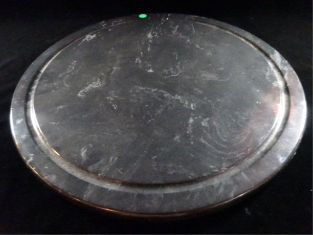 LAZY SUSAN, MOULDED MARBLE LOOK COMPOSITE, APPROX 20"W, (1 of 2)