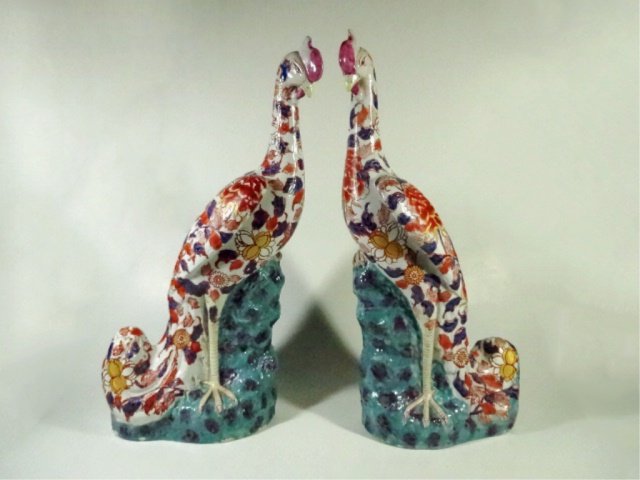 PAIR PORCELAIN BIRD SCULPTURES, CHOPMARK SIGNED ON (1 of 10)