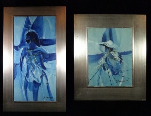 2 E. ESPINOZA OIL ON CANVAS PAINTINGS, #1 BY E. (1 of 10)
