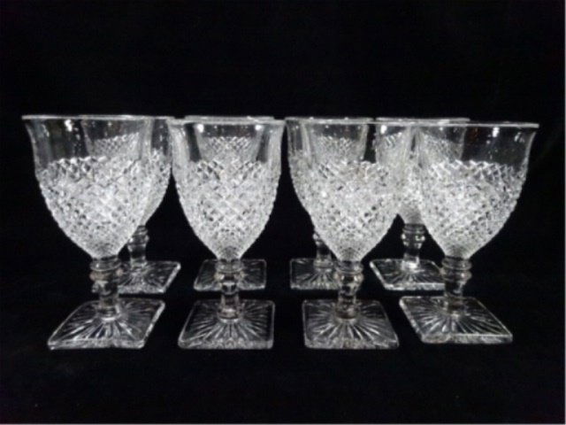 8 ANCHOR HOCKING WATER/WINE GLASSES, MISS AMERICA: 8 ANCHOR HOCKING WATER/WINE GLASSES, MISS AMERICA PATTERN, APPROX 6.25"H