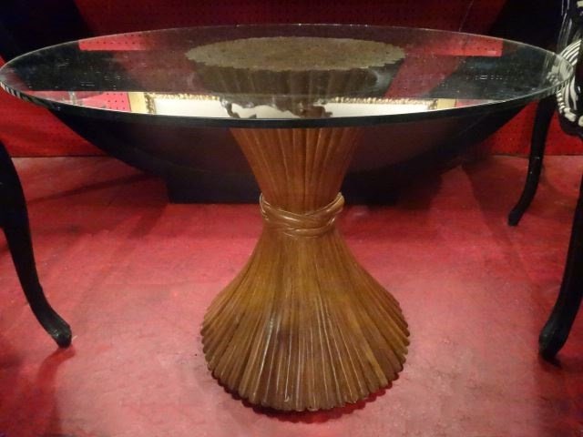 MID CENTURY MCGUIRE WHEAT SHEAF TABLE, EXCELLENT GENTLY (1 of 6)