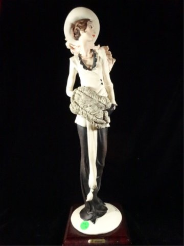 GUISEPPE ARMANI FIGURE, LADY IN HAT, MARKED FLORENCE (1 of 8)
