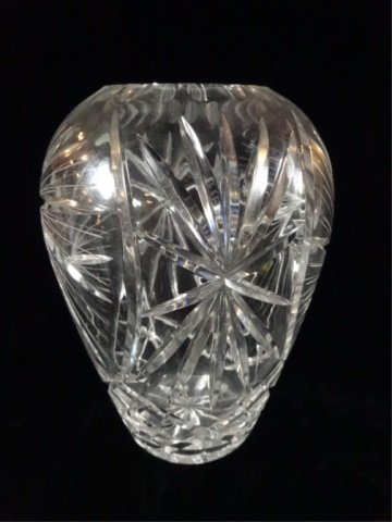 LARGE VINTAGE CRYSTAL VASE, 10" X 8", SKU905.26 (1 of 4)