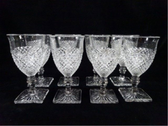 8 ANCHOR HOCKING WATER/WINE GLASSES, MISS AMERICA: 8 ANCHOR HOCKING WATER/WINE GLASSES, MISS AMERICA PATTERN, APPROX 6.25"H