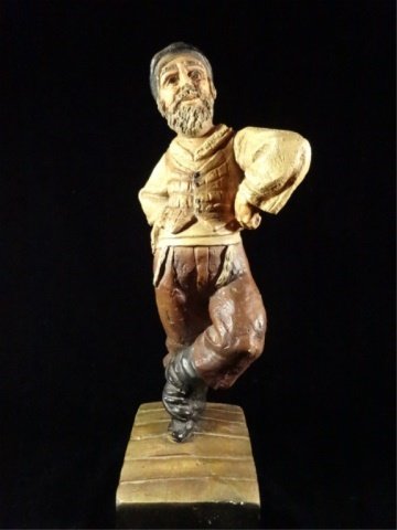 CERAMIC SCULPTURE, MALE DANCING FIGURE, 15"H X 6"W, (1 of 4)
