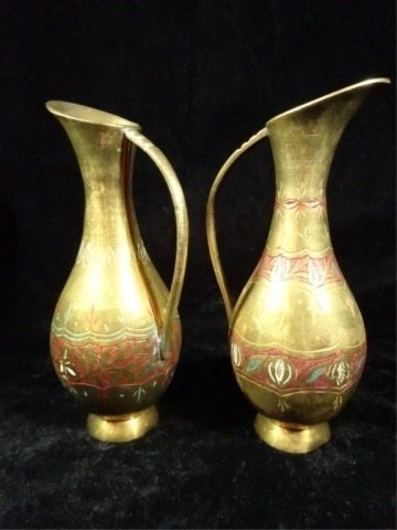 2 SMALL BRASS EWERS, APPROX 5.75"H (1 of 4)