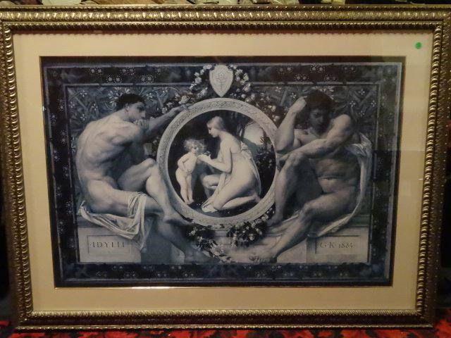 LARGE GUSTAV KLIMT PRINT, TITLED IDYLLE, FRAMED SIZE (1 of 6)