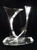 SIGNED VAN TEAL LUCITE SCULPTURE, CLEAR, CUT, BEVELED &