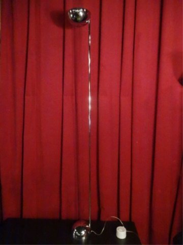 1960's ROBERT SONNEMAN CHROME FLOOR LAMP, MID CENTURY: 1960's ROBERT SONNEMAN CHROME FLOOR LAMP, MID CENTURY MODERN, WITH DIMMER, APPROX 68"H X 7"W, VERY GOOD VINTAGE CONDITION, SKU919.05