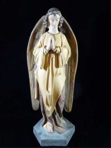 PRAYING ANGEL SCULPTURE, COMPOSITION, APPROX 17.5"H (1 of 6)