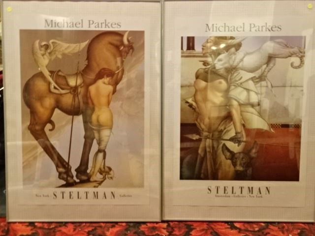 2 LARGE MICHAEL PARKES FRAMED POSTERS, EXHIBITION AT: 2 LARGE MICHAEL PARKES FRAMED POSTERS, EXHIBITION AT STELTMAN GALLERIES, IN GRAY FINISH METAL FRAME, FRAMED SIZE 39.5" X 27.5", SKU2479