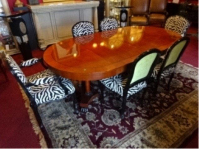 BAKER FURNITURE PALLADIAN DINING TABLE, EBONIZED LEGS (1 of 8)