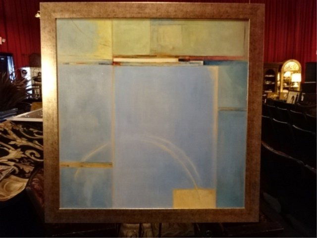 LARGE ABSTRACT PRINT, IN IN SILVER FINISH FRAME, FRAMED (1 of 6)