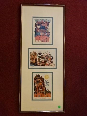 3 SIGNED AMRAM EBGI LITHOGRAPHS, ARTISTS PROOFS FRAMED (1 of 10)