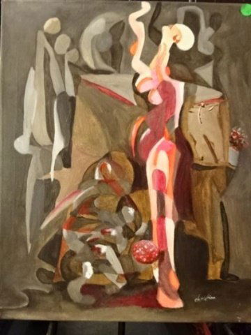 CHRISTINE MURDOCH ACRYLIC PAINTING ON CANVAS, FIGURAL (1 of 5)