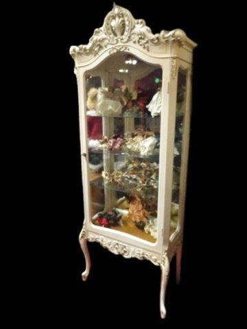 LOUIS XV STYLE ROCOCO VITRINE, CARVED WOOD WITH (1 of 6)