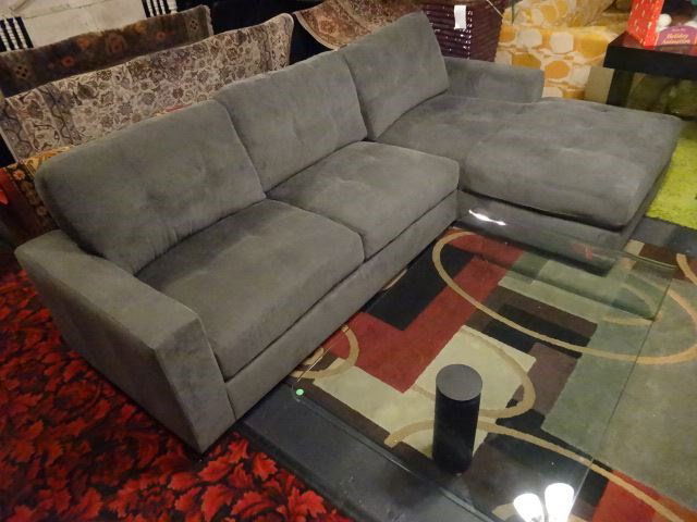 NEW MODERN 2 PC SECTIONAL SOFA, RIGHT HAND CHAISE, GRAY (1 of 9)