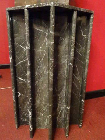 MODERN GRAY MARBLE PEDESTAL OR TABLE BASE, VERY GOOD (1 of 4)