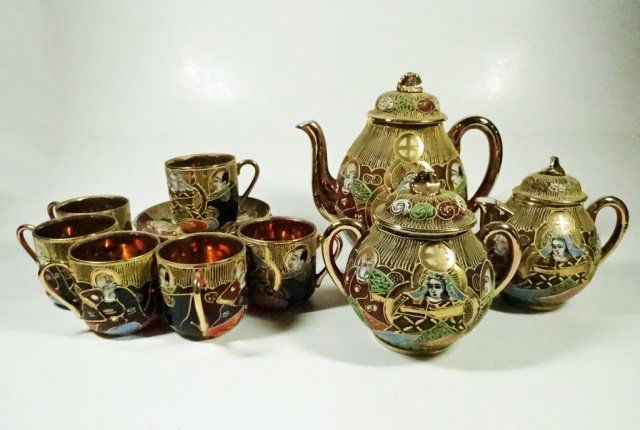 15 PC MIKADO JAPAN DEMITASSE TEA SET, INCLUDES TEAPOT, (1 of 7)