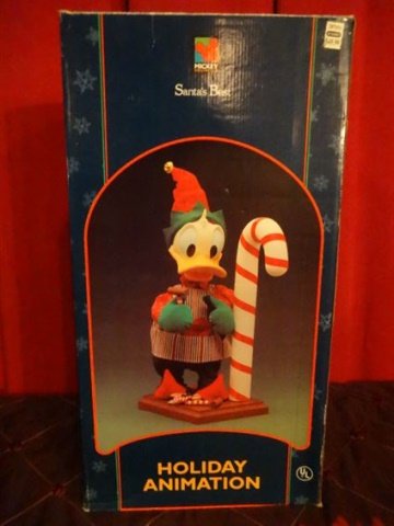 ANIMATED CHRISTMAS DONALD DUCK FIGURE, HOLDING CANDY (1 of 6)