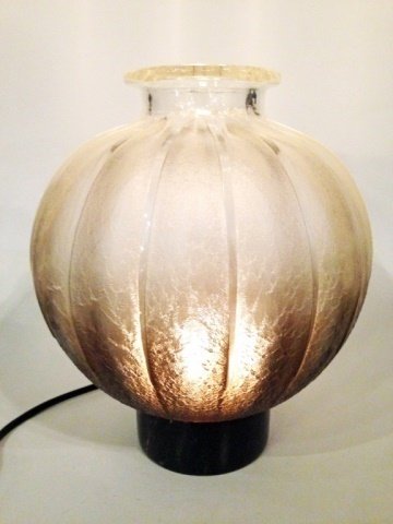 CHARLES SCHNEIDER ROUND GLASS VASE, CLEAR & SMOKY (1 of 10)