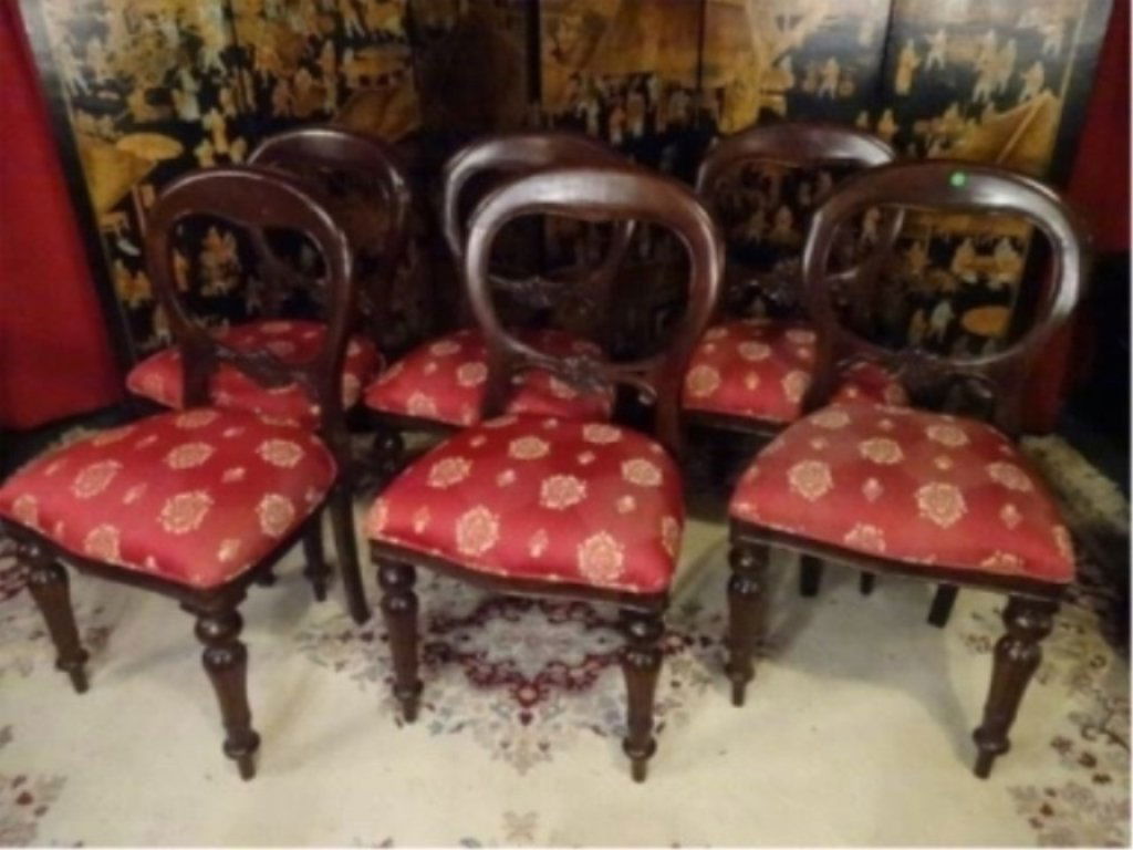6 VICTORIAN STYLE DINING OR PARLOR CHAIRS, CARVED WOOD (1 of 5)