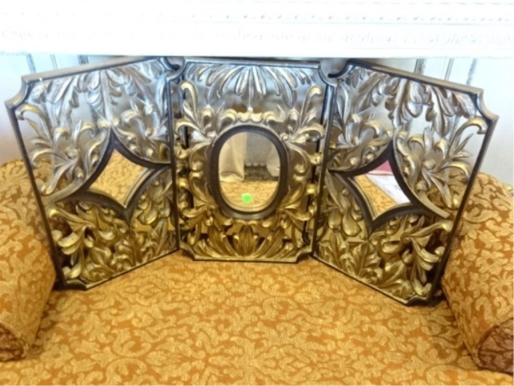 3 PC SET ORNATE MIRRORS, 2 DIAMOND SHAPE, ONE OVAL, (1 of 4)