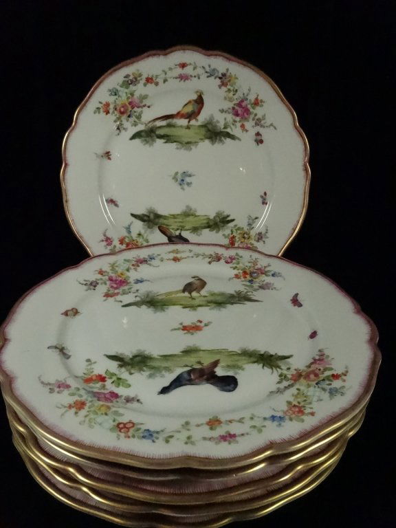 6 PC PORCELAIN PLATES, GAME BIRD DESIGN (1 of 10)