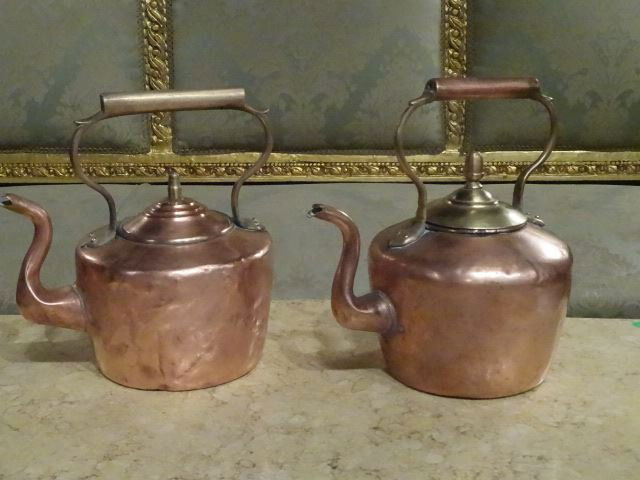 2 ANTIQUE COPPER AND BRASS TEAPOTS, 19TH CENTURY, VERY (1 of 7)