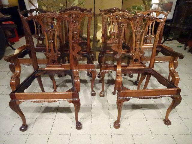 8 CHIPPENDALE STYLE DINING CHAIRS, FINELY CARVED WOOD (1 of 10)