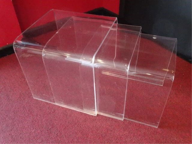 3 PC LUCITE STACKING TABLE SET, GOOD VINTAGE CONDITION (1 of 5)