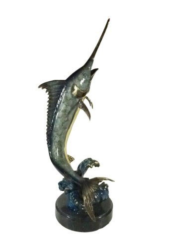 PATINATED BRONZE SCULPTURE, LEAPING MARLIN, LIMITED (1 of 7)