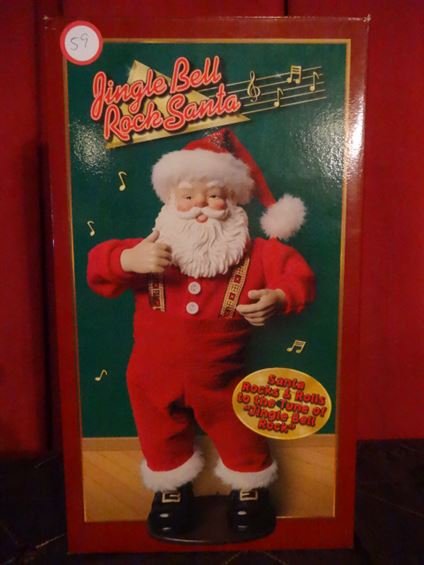 ROCK SANTA ANIMATED CHRISTMAS FIGURE, JINGLE BELL ROCK, (1 of 3)