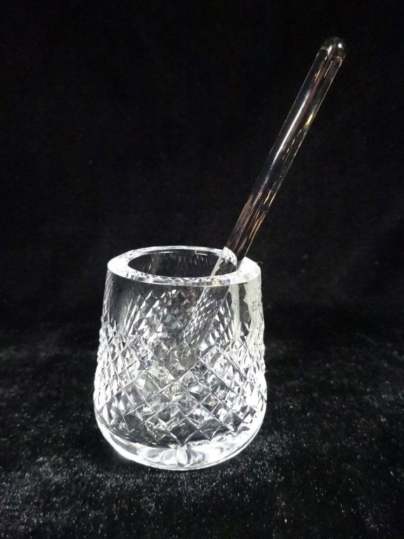 WATERFORD CRYSTAL OPEN SALT CELLAR, WITH SPOON, APPROX (1 of 6)