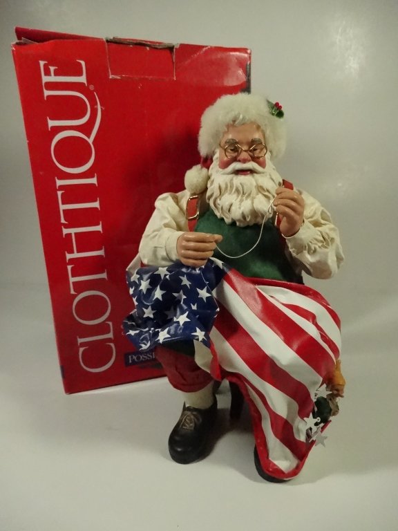 A GIFT TO A NATION CLOTHTIQUE FIGURINE BY POSSIBLE: A GIFT TO A NATION CLOTHTIQUE FIGURINE BY POSSIBLE DREAMS, COLLECTIBLE SANTA CHRISTMAS DECOR, WITH ORIGINAL BOX, APPROX 9"H