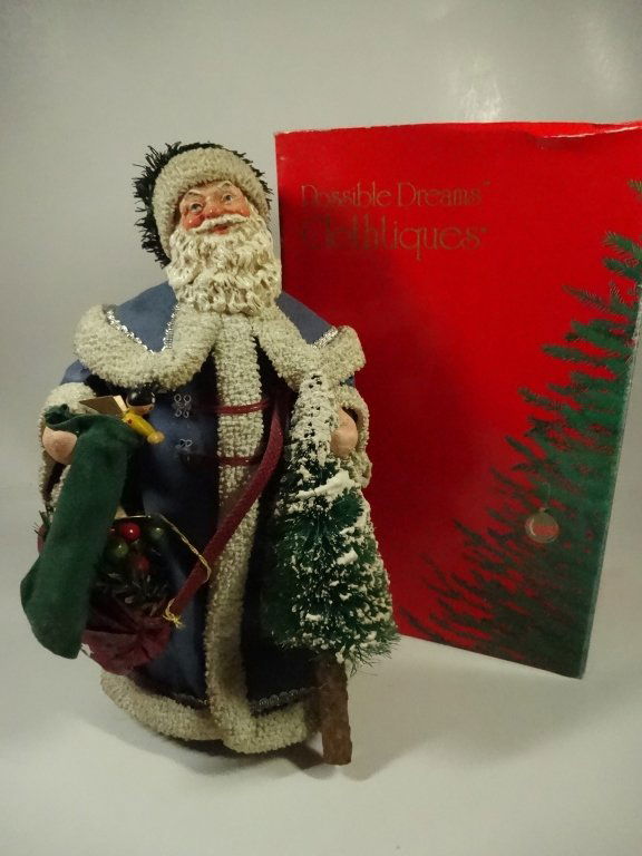 SANTA WITH BLUE ROBE CLOTHTIQUE FIGURINE BY POSSIBLE (1 of 3)