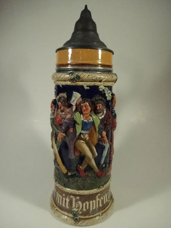 LARGE BEER STEIN, MADE IN GERMANY, APPROX 14"H (1 of 5)