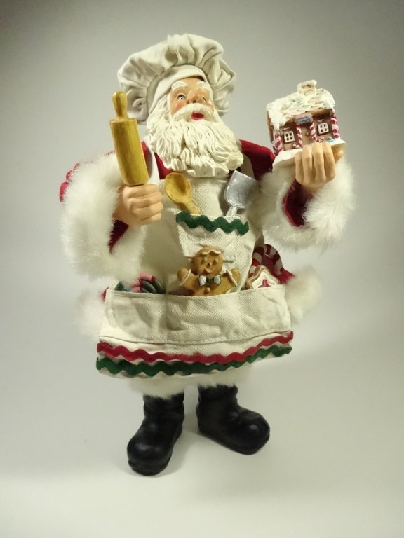 BAKING SANTA CLOTHTIQUE FIGURINE BY POSSIBLE DREAMS,: BAKING SANTA CLOTHTIQUE FIGURINE BY POSSIBLE DREAMS, COLLECTIBLE SANTA CHRISTMAS DECOR, APPROX 10.75"