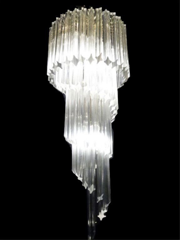 VINTAGE VENINI CRYSTAL CHANDELIER WITH 4 SPIRAL TIERS (1 of 6)