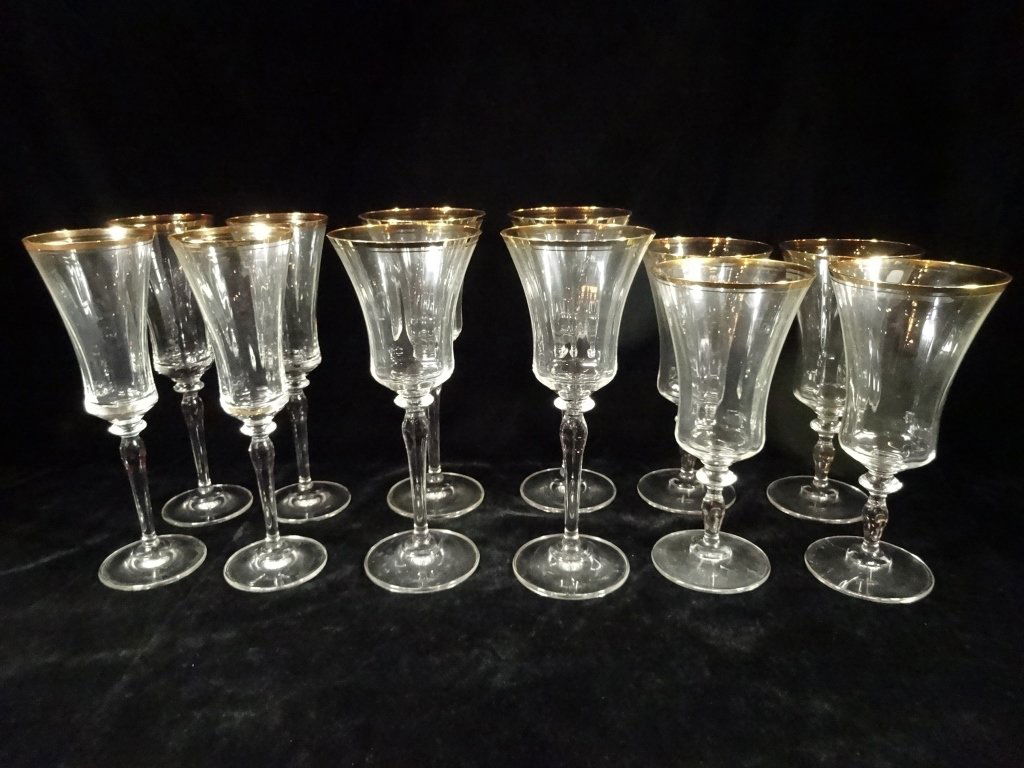 12 PC MIKASA BARWARE, INCLUDES 4 FLUTES APPROX 9.25"H, (1 of 4)